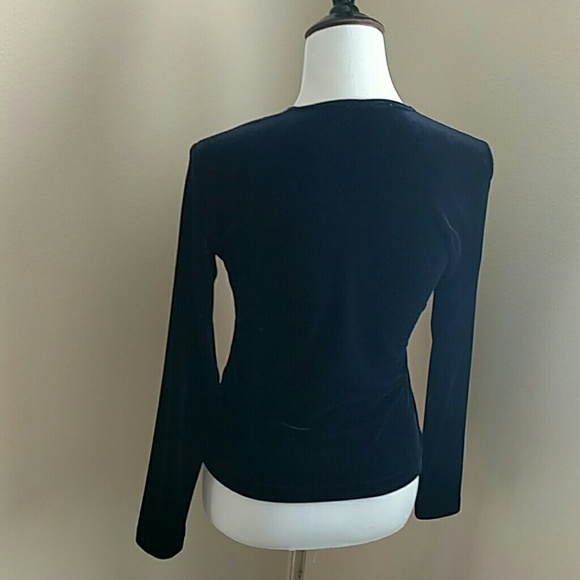 Vintage black velvet wrap top - Picture 4 of 7